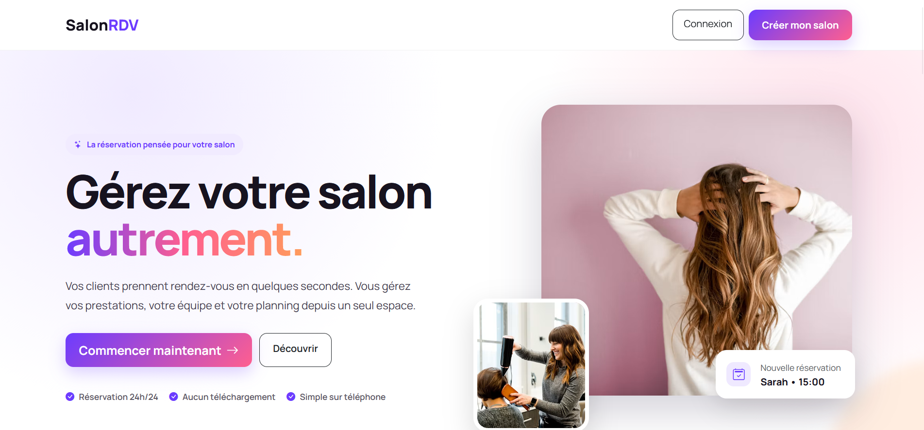 SalonRDV plateforme de réservation