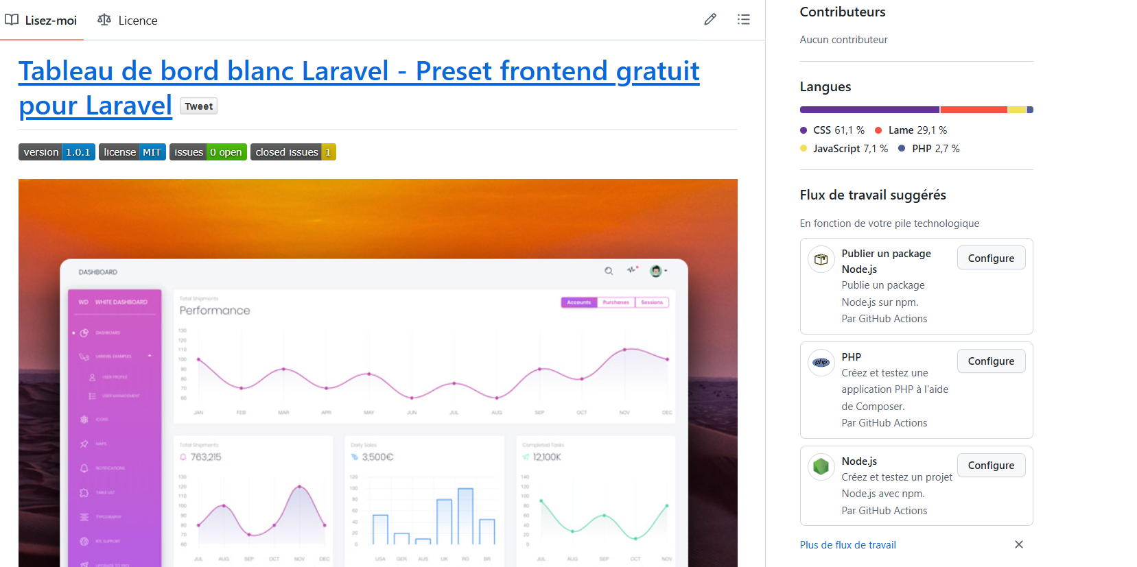 Dashboard Laravel